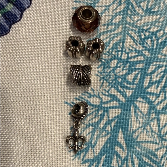 Sterling Silver and Brown Charm Bead SetAll Sterling